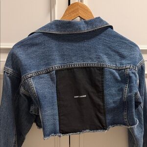 Reworked Saint Laurent Blue Denim Cropped Jacket